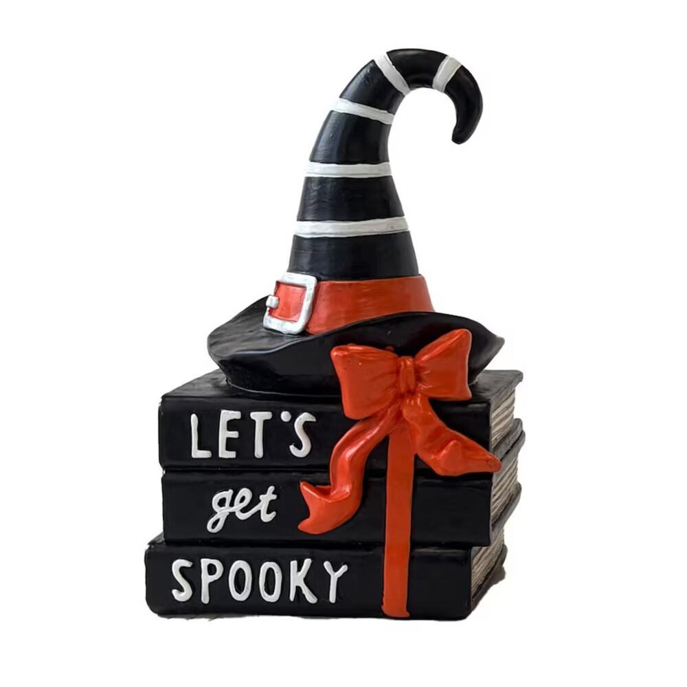 Halloween Witch Hat Lets Get Spooky Books Tabletop Decor NEW
